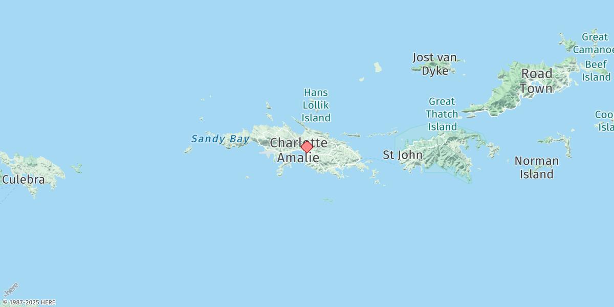 Map of Charlotte Amalie, St. Thomas Island