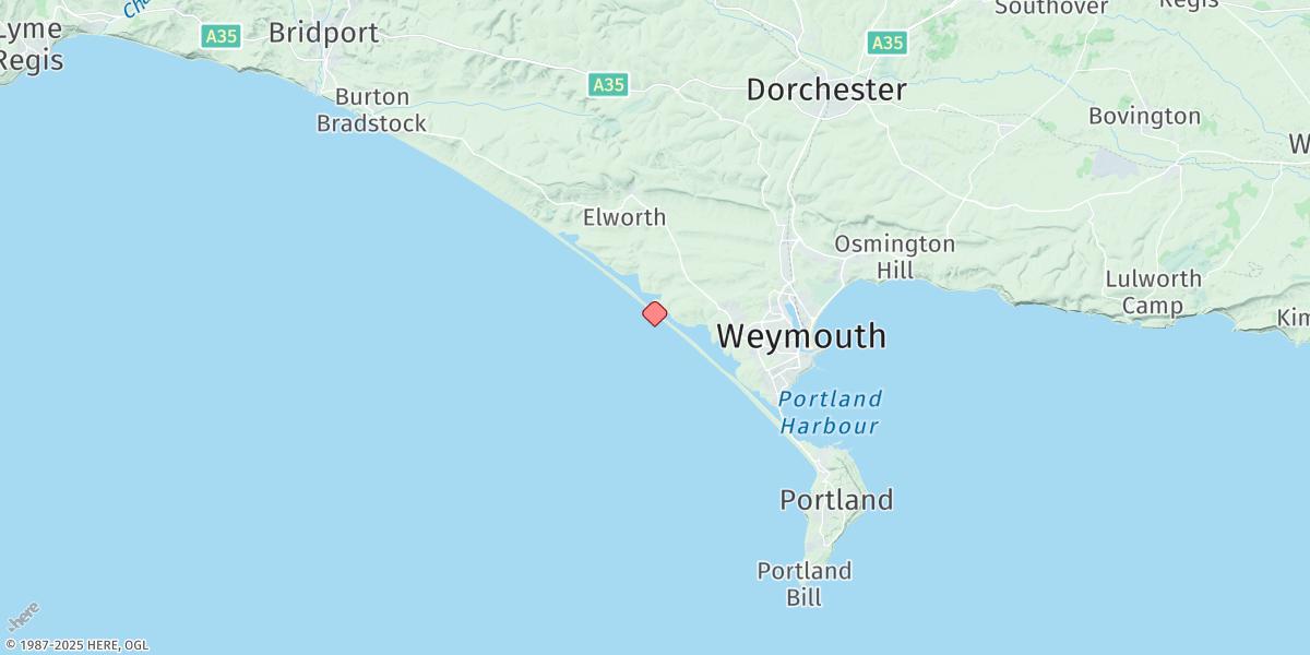 Map of Chesil Beach