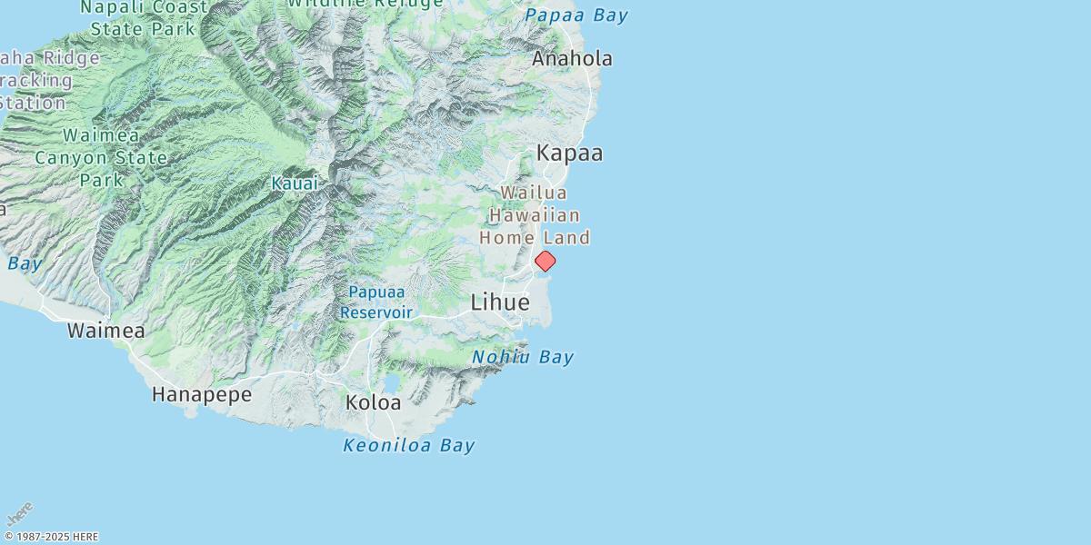Map of Hanamaulu Bay