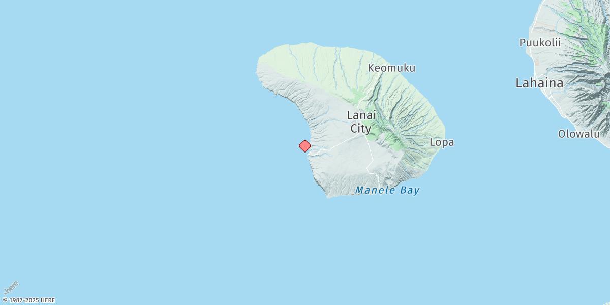 Map of Kaumalapau, Lanai Island
