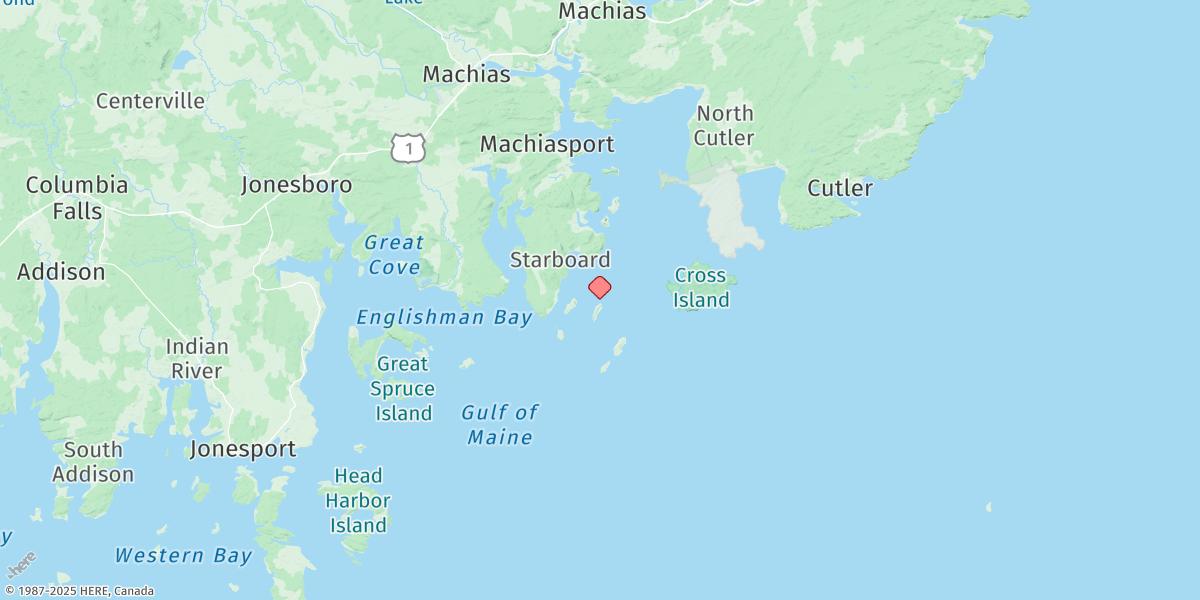 Map of Stone Island, Machias Bay