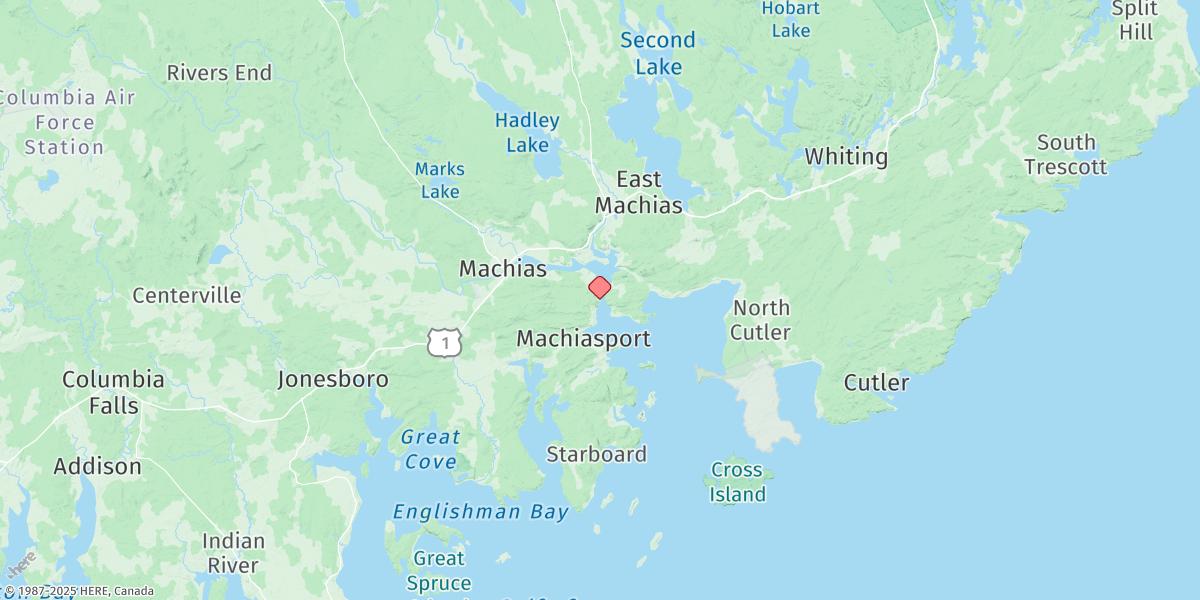 Map of Machiasport, Machias River