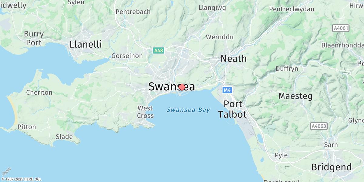 Map of Swansea