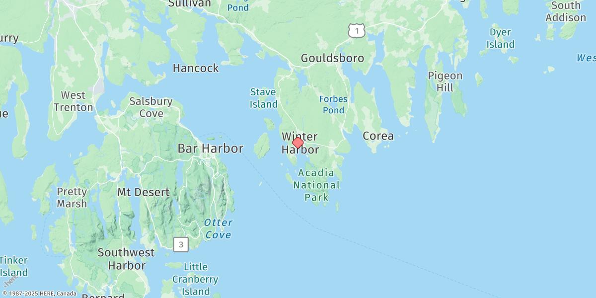 Map of Winter Harbor, Frenchman Bay