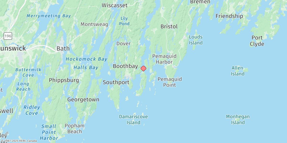 Map of East Boothbay