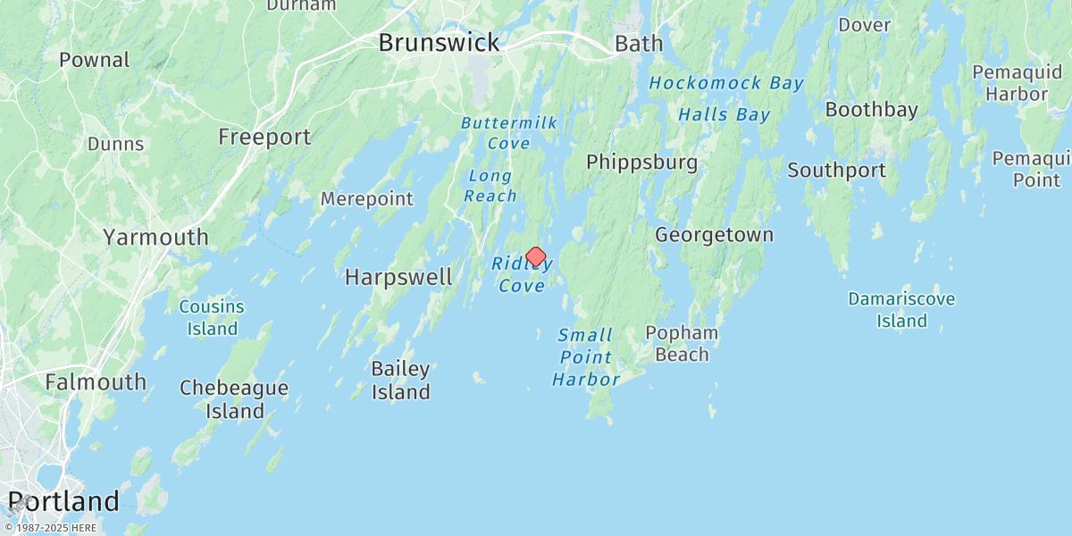 Map of Cundy Harbor, New Meadows River