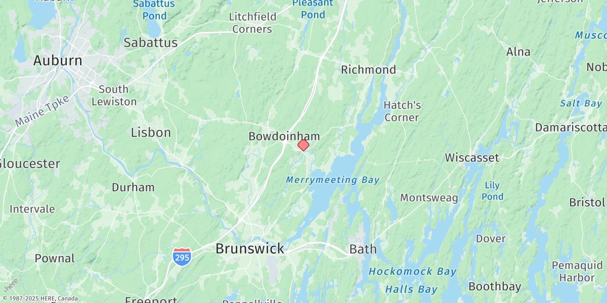 Map of Bowdoinham, Cathance River