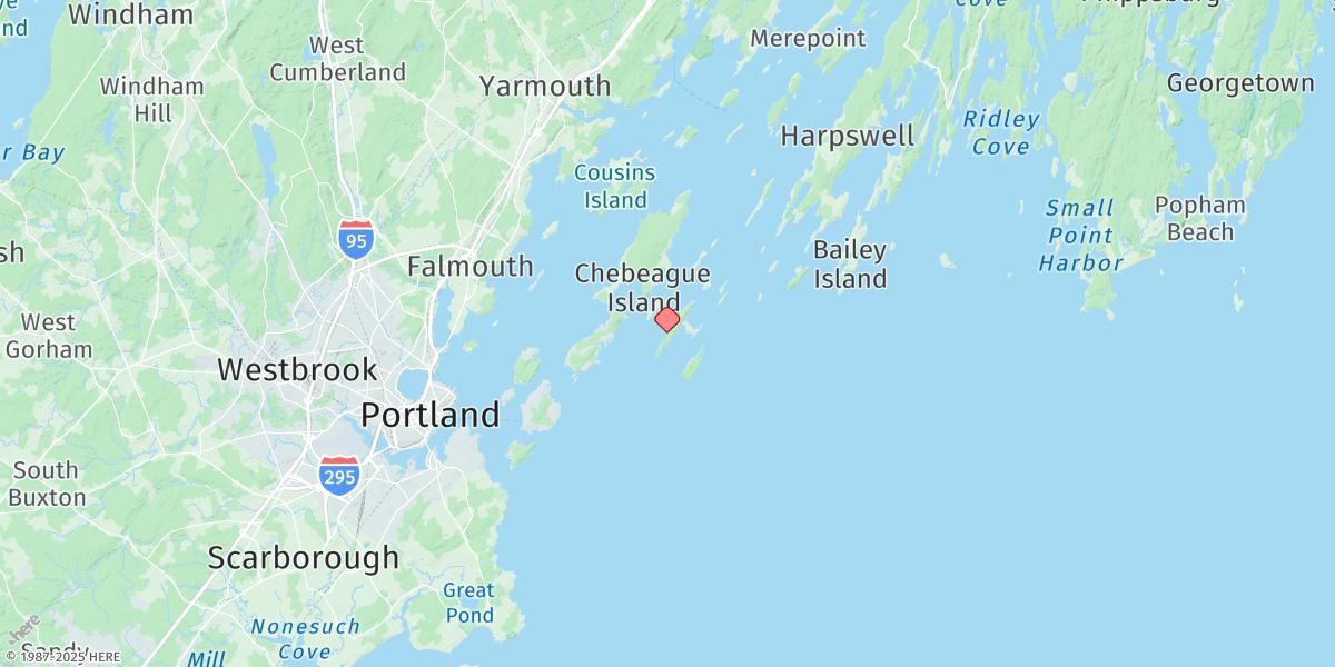 Map of Cliff Island, Luckse Sound