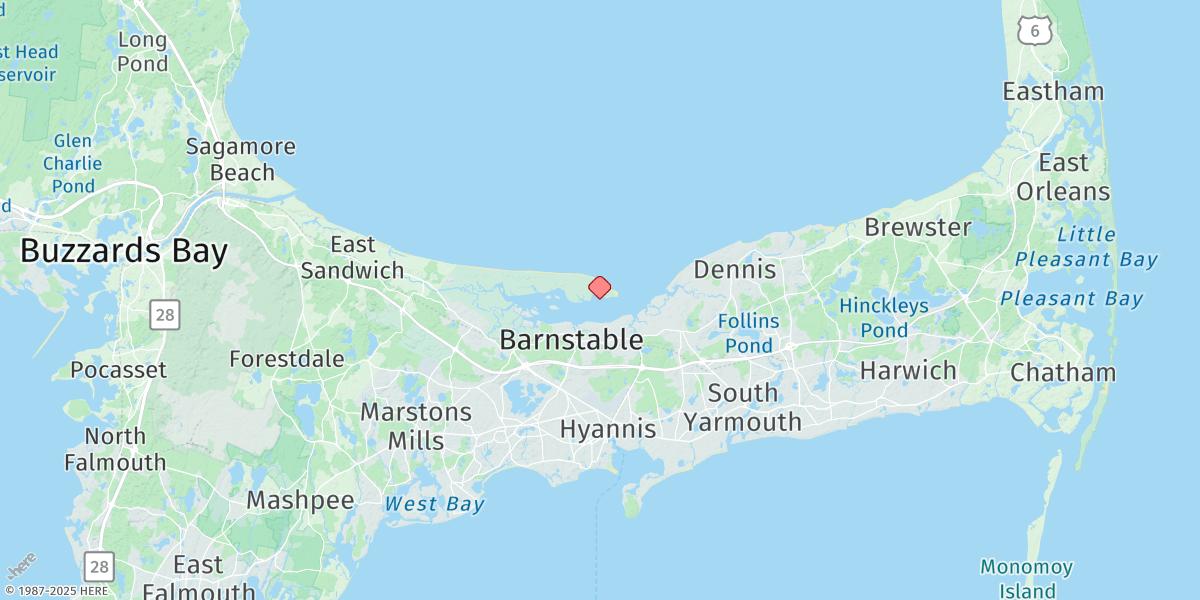 Map of Barnstable Harbor, Beach Point