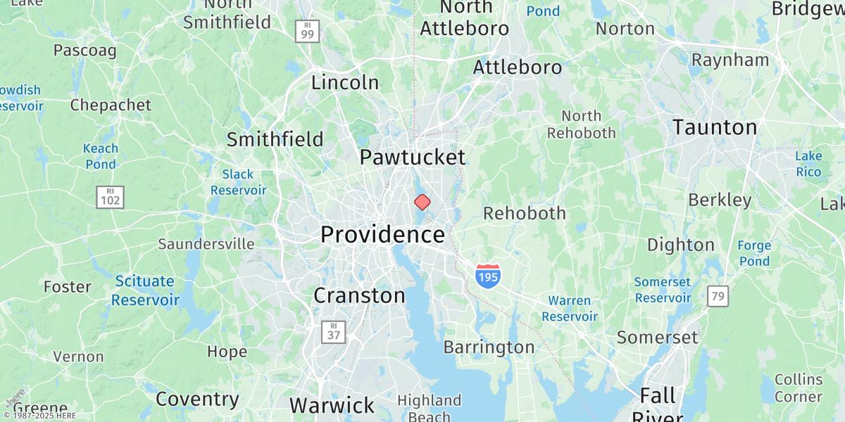 Map of Rumford, Seekonk River