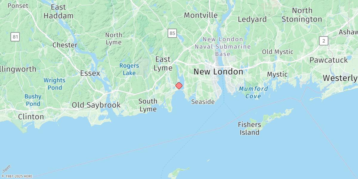 Map of Niantic, Niantic River