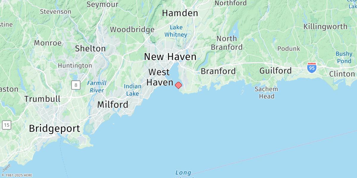 Map of Lighthouse Point, New Haven Harbor