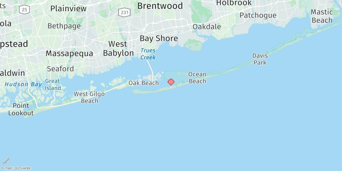 Map of Fire Island Light