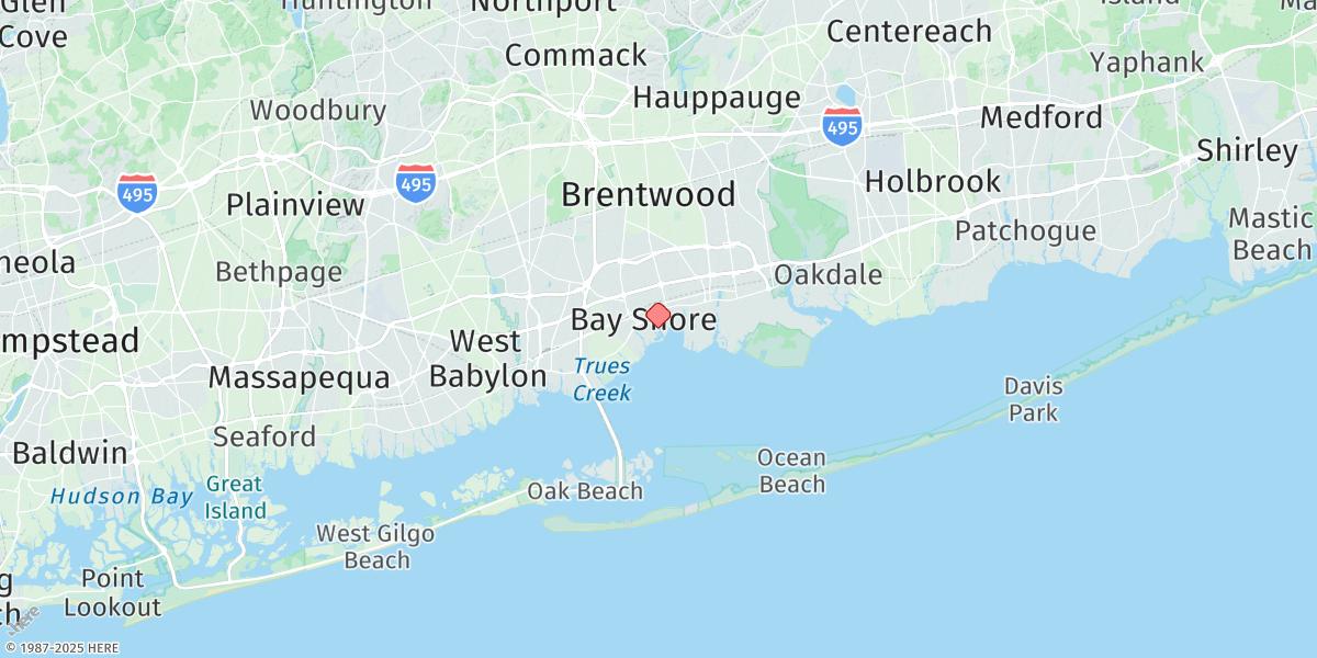 Map of Bay Shore, Watchogue Creek Entrance