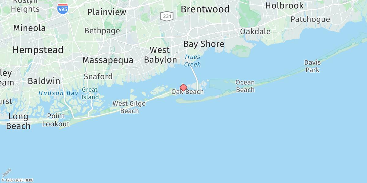 Map of Oak Beach
