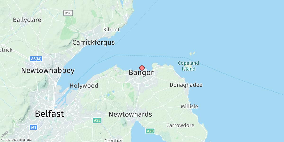 Map of Bangor