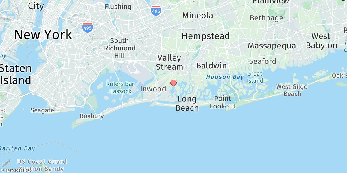 Map of Woodmere, Brosewere Bay