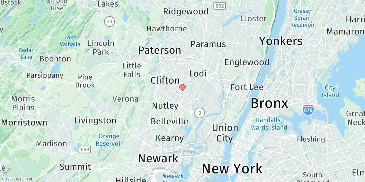 Map of East Rutherford