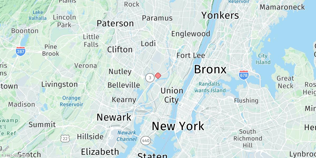 Map of Carlstadt, Garretts Reach