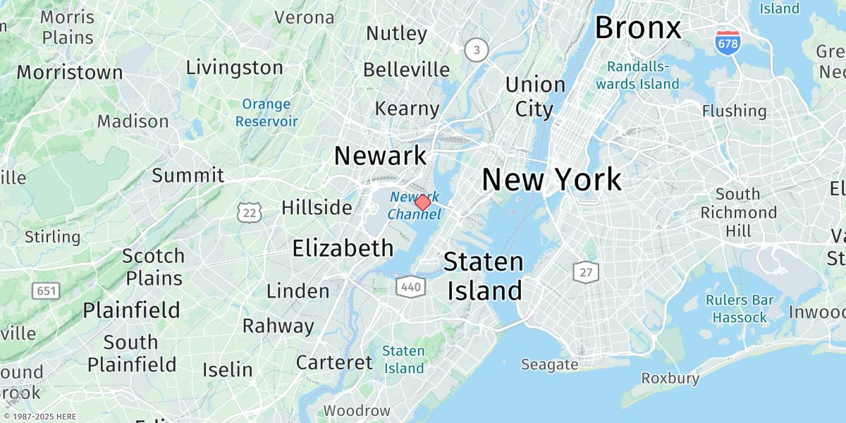 Map of Port Newark Terminal