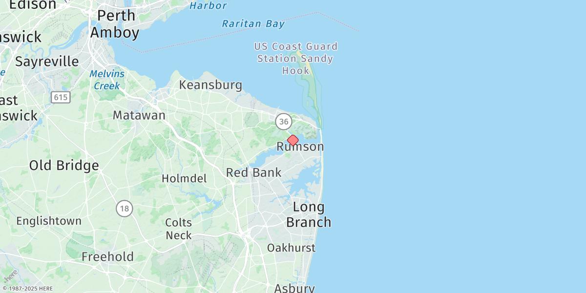 Map of Oceanic Bridge, Navesink River