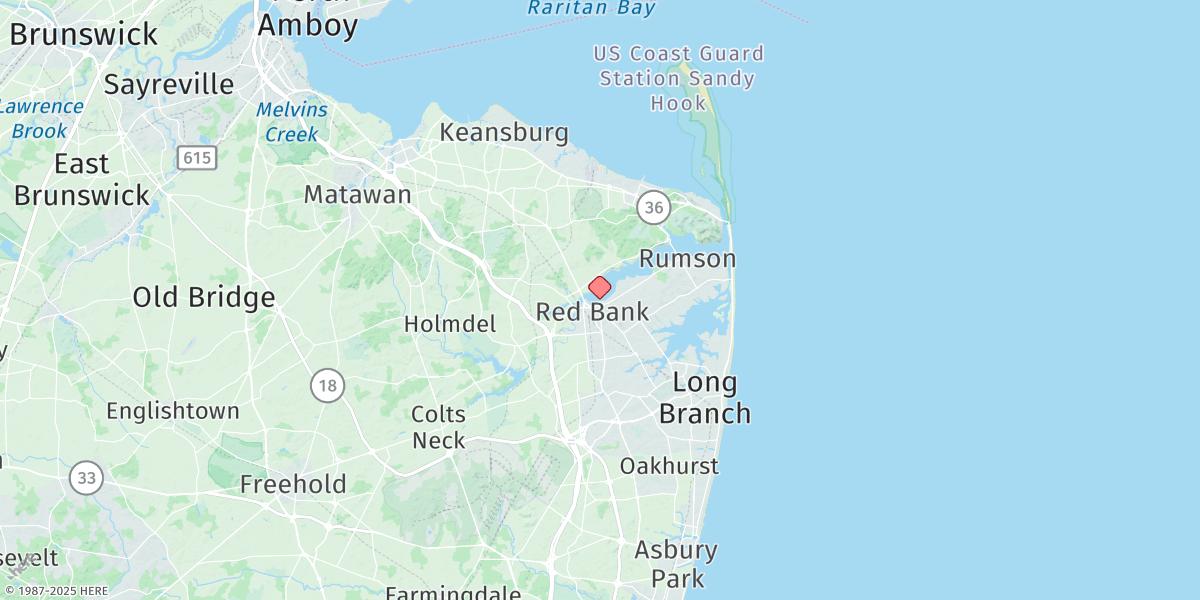 Map of Red Bank, Navesink River