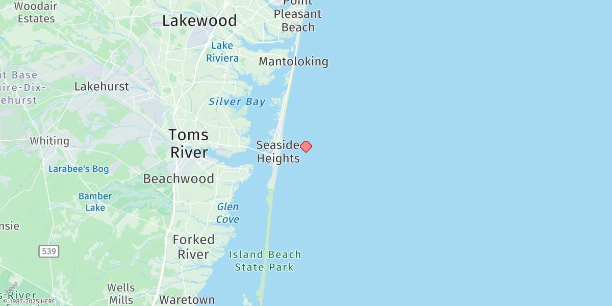 Map of Seaside Heights, Ocean