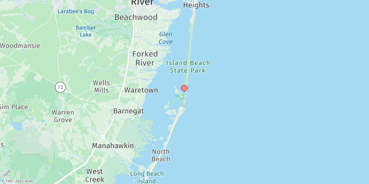 Map of Island Beach, Sedge Islands