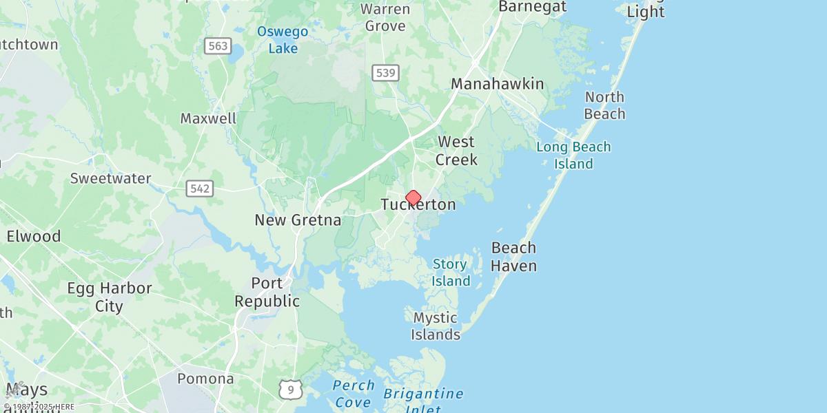 Map of Tuckerton, Tuckerton Creek