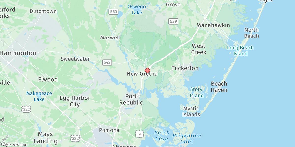 Map of New Gretna, Bass River