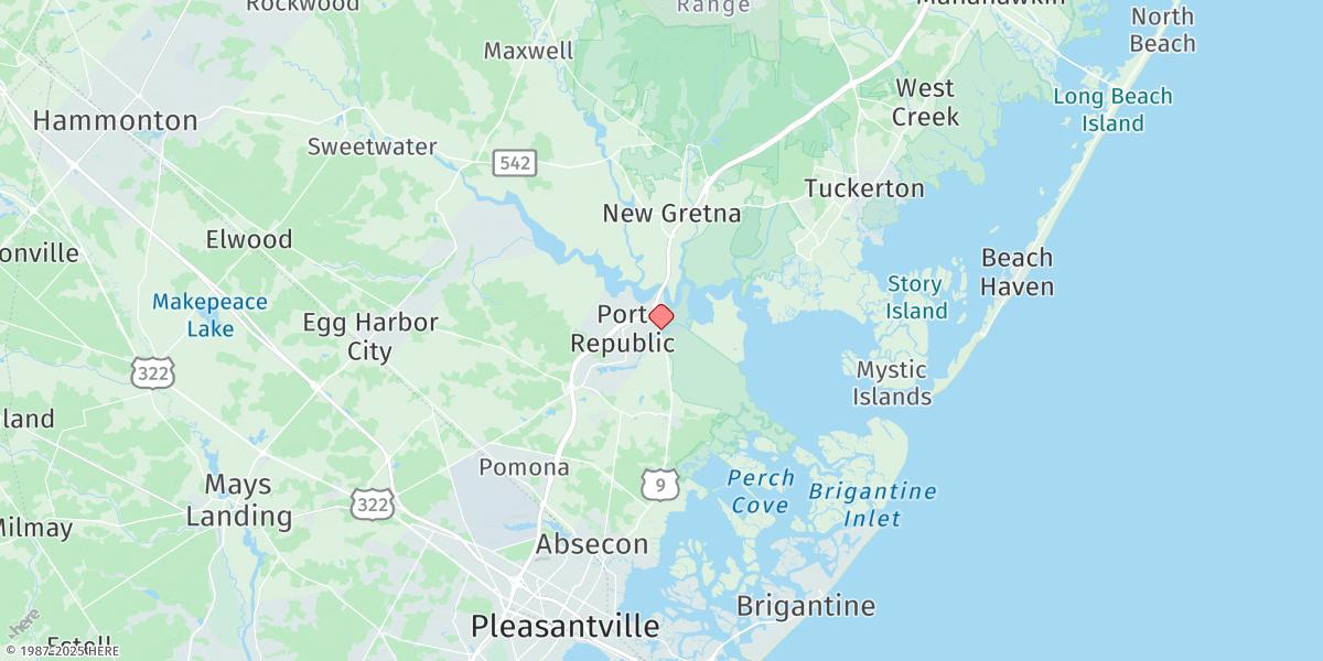 Map of Nacote Creek, U.s. Highway 9 Bridge