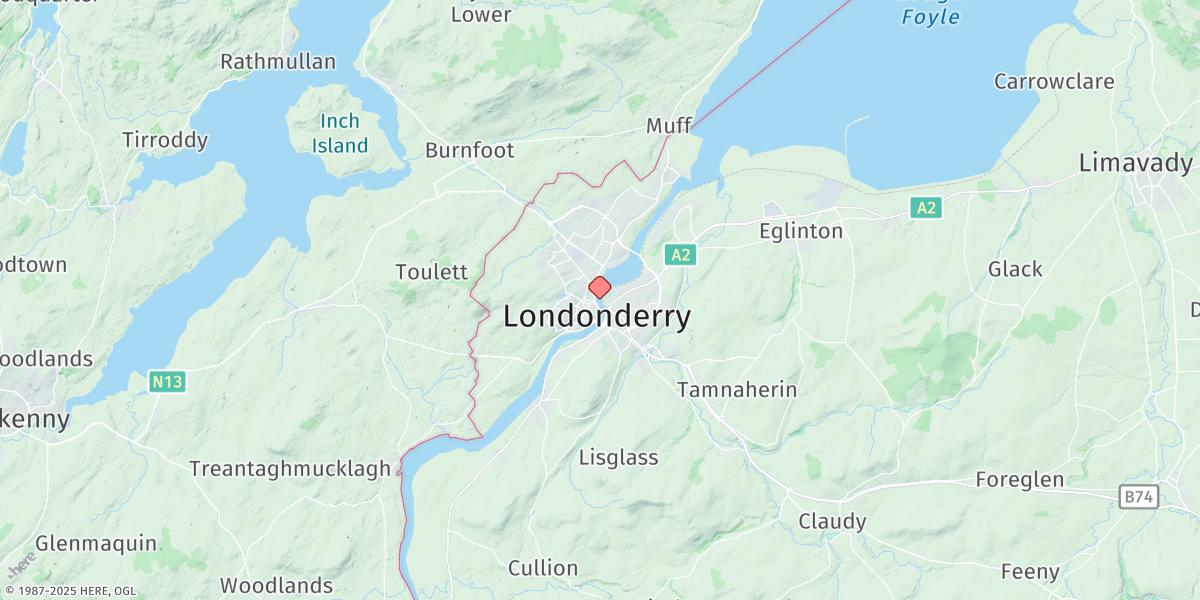 Map of Derry/Londonderry
