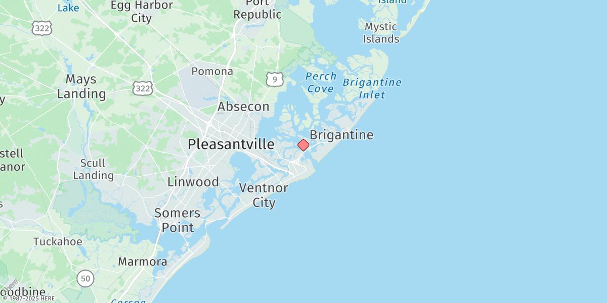 Map of Absecon Channel, State Route 87 Bridge