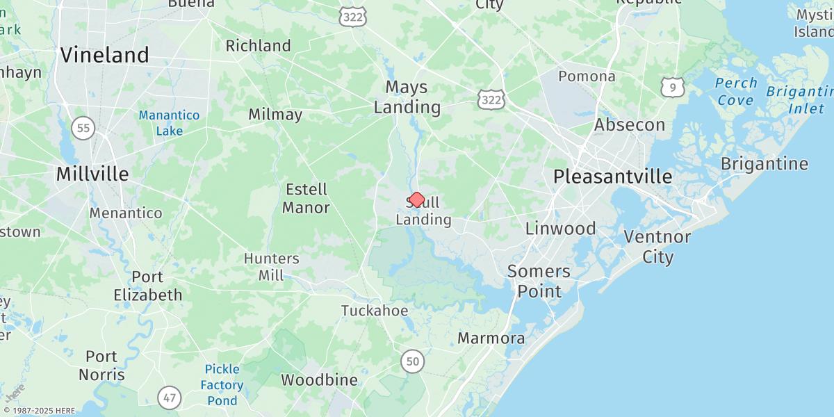 Map of River Bend Marina, Great Egg Harbor River