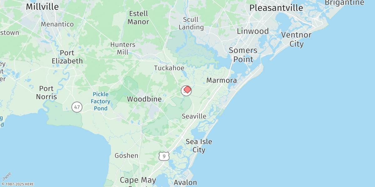 Map of Cedar Swamp Creek, Tuckahoe River
