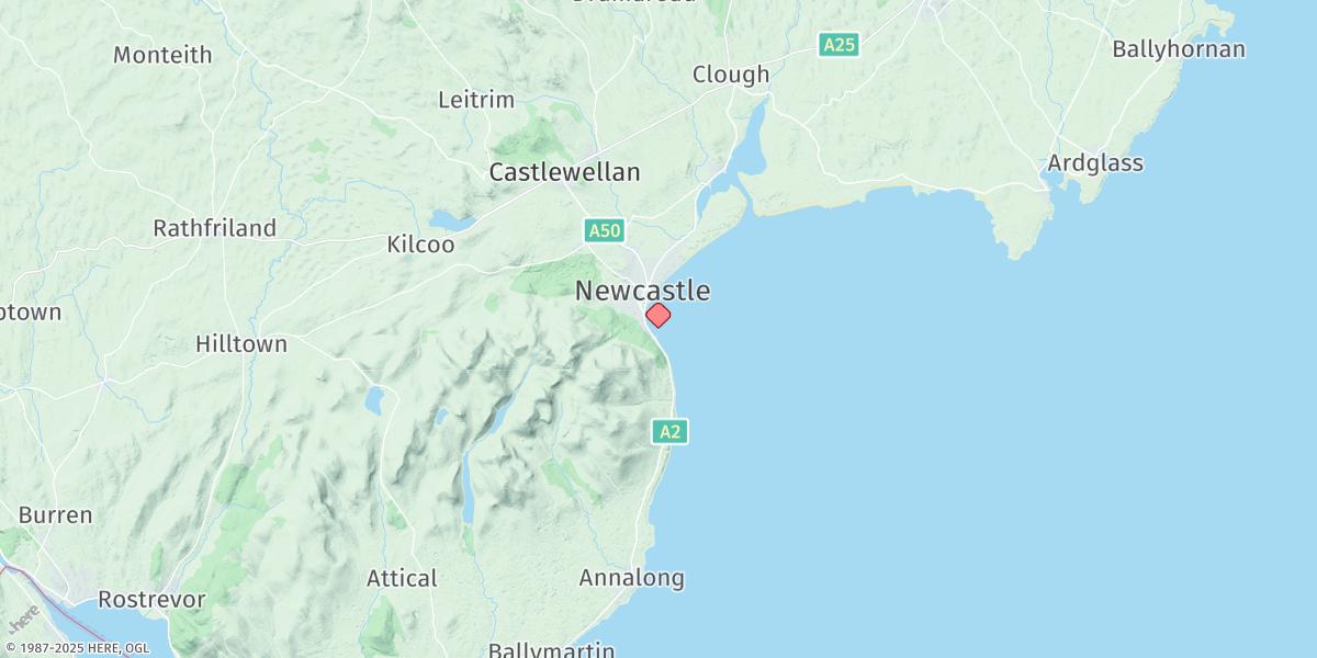 Map of Newcastle (N. Ireland)
