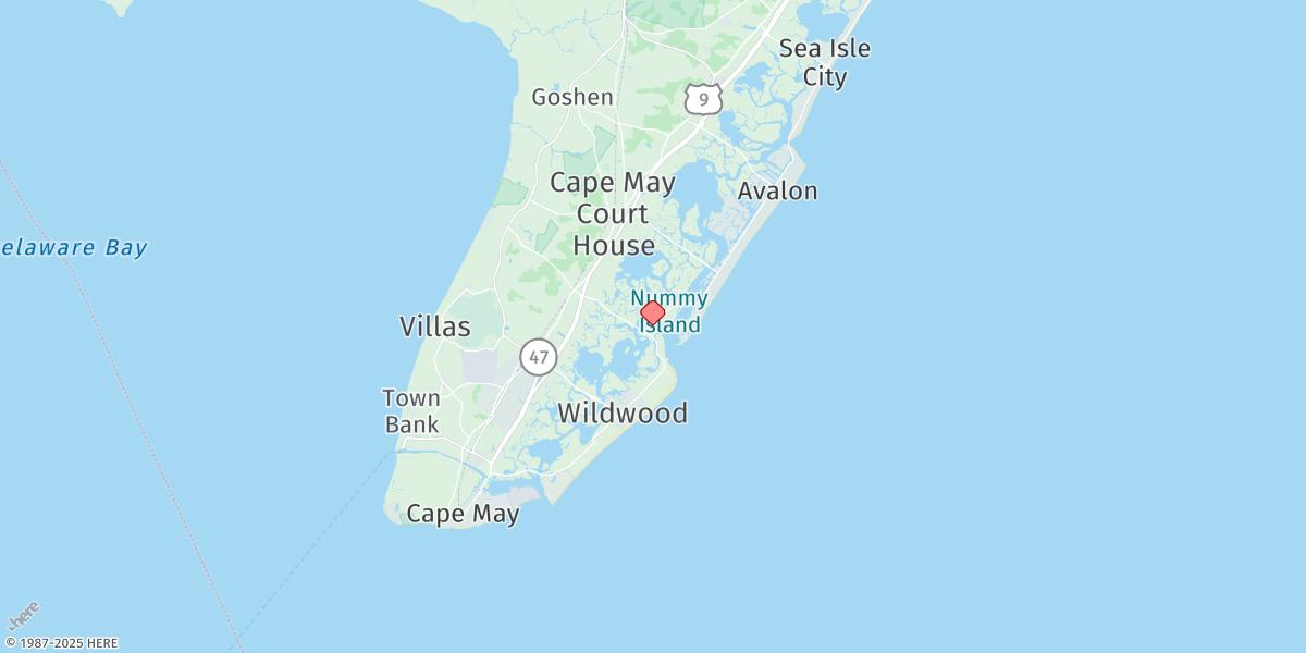 Map of Nummy Island, Grassy Sound Channel