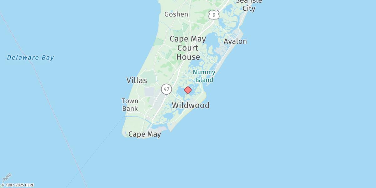 Map of West Wildwood, Grassy Sound