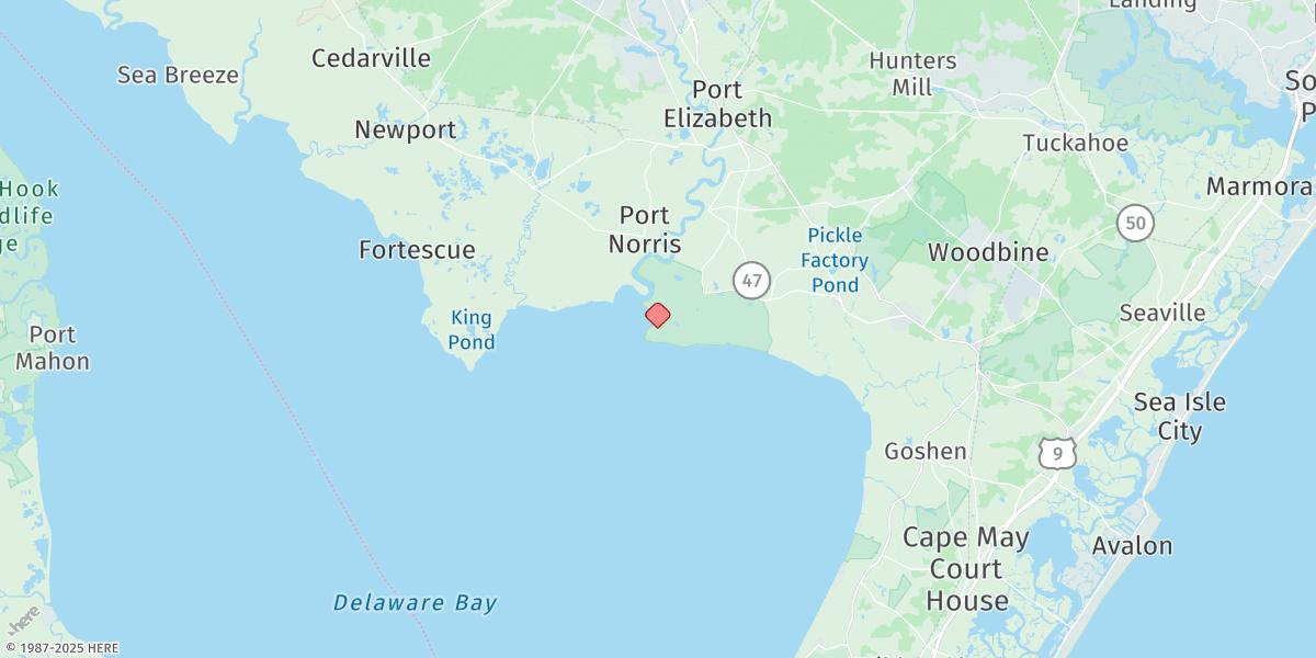 Map of East Point, Maurice River Cove