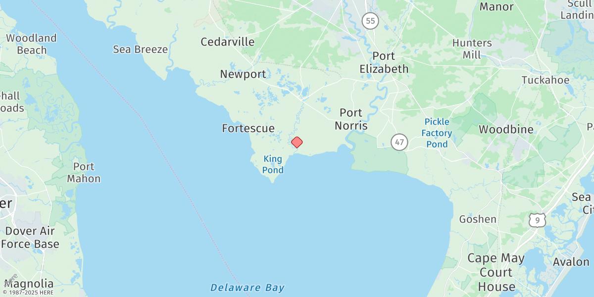 Map of Dividing Creek Entrance
