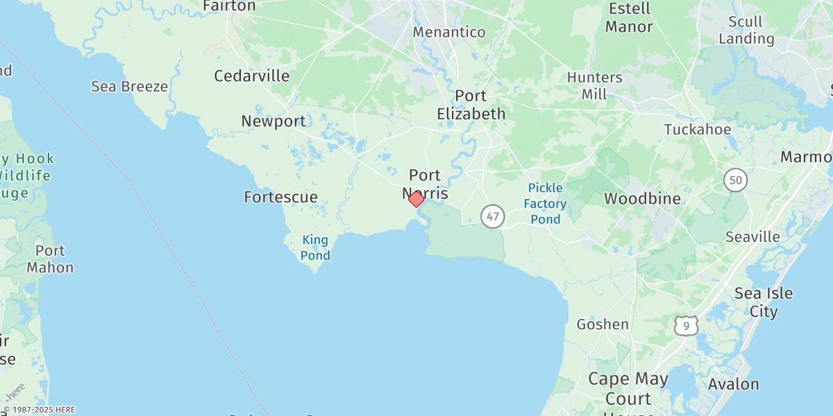Map of Bivalve (Maurice River)