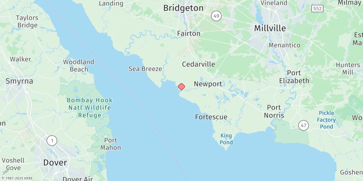 Map of Money Island, Nantuxent Creek Entrance