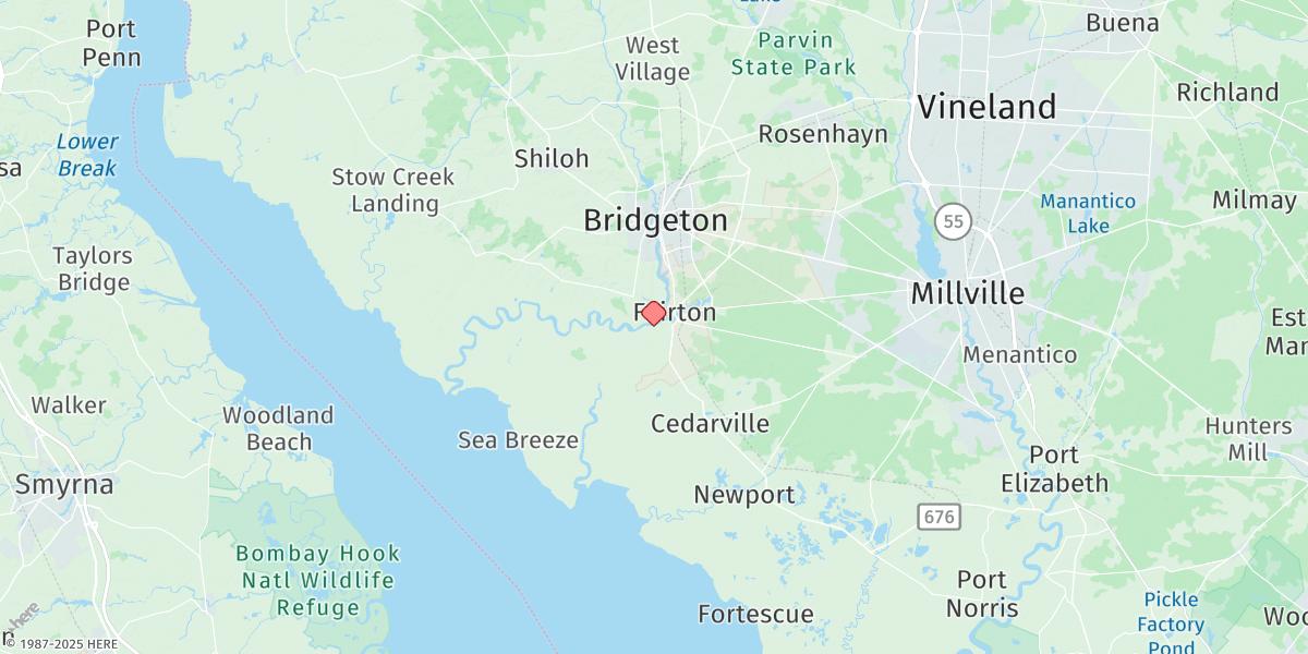 Map of Tindalls Wharf, Cohansey River