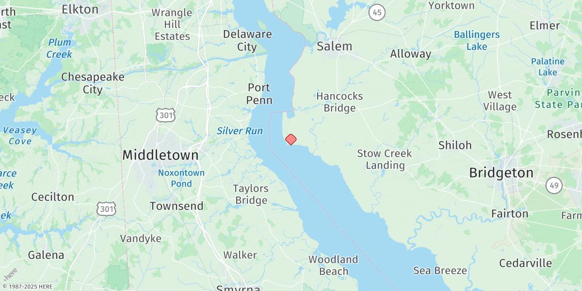 Map of Artificial Island, Salem Nuclear Plant, N.j.