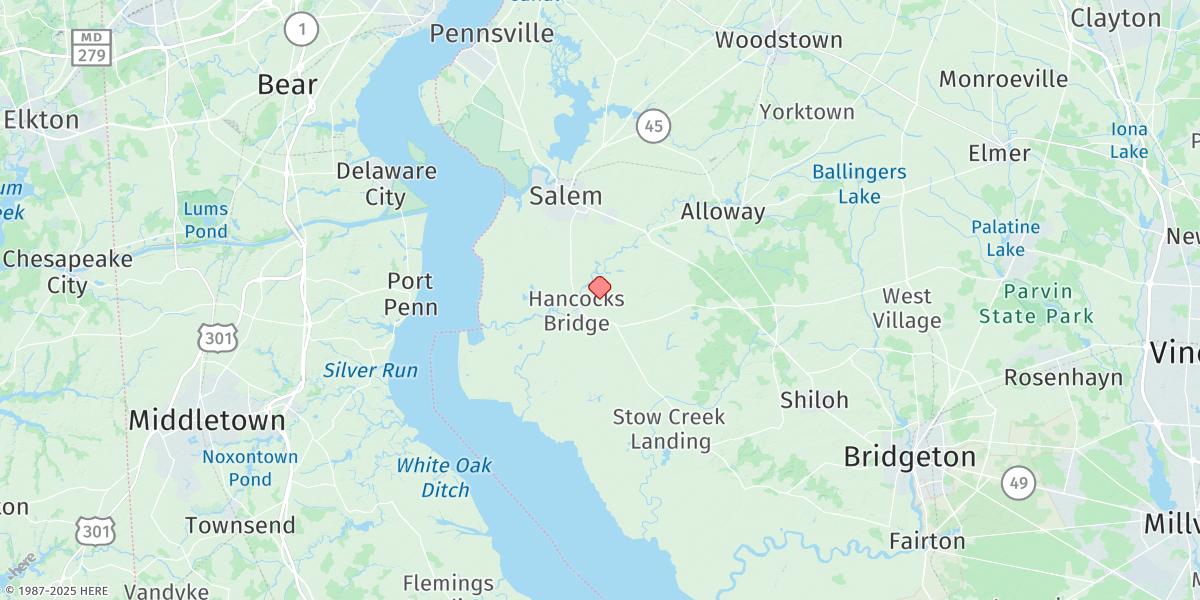 Map of Coopers Creek Bridge