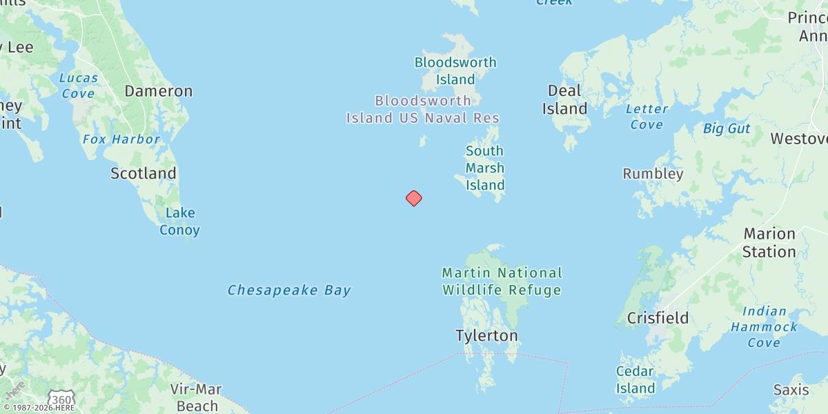 Map of Holland Island Bar Light