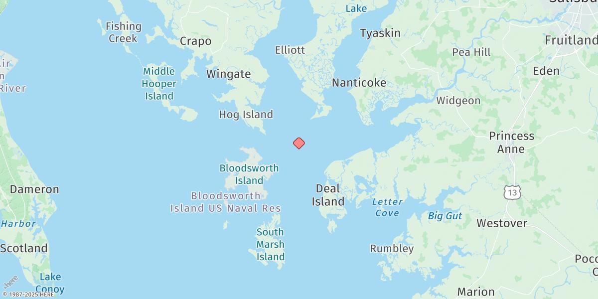 Map of Sharkfin Shoal Light