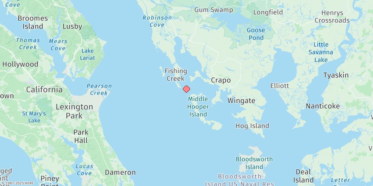 Map of Middle Hooper Island