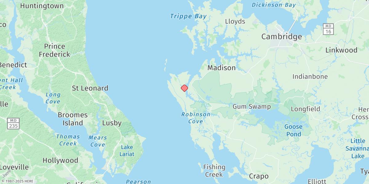 Map of Taylors Island, Slaughter Creek