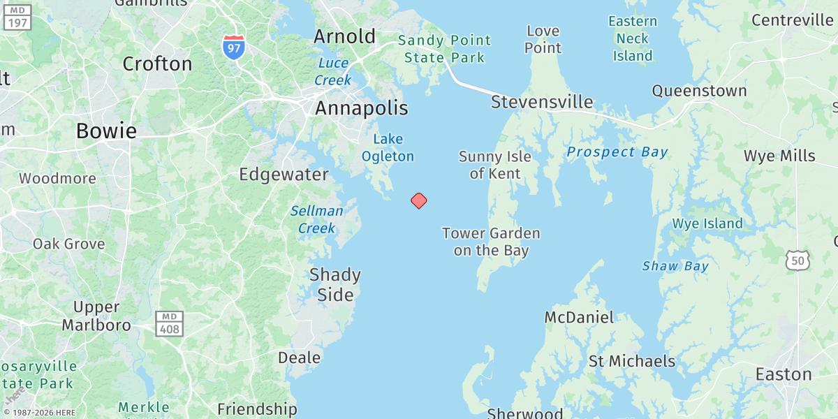 Map of Thomas Point Shoal Light Map of Thomas Point Shoal Light